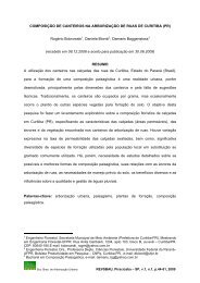 ComposiÃ§Ã£o de canteiros na arborizaÃ§Ã£o de ruas de Curitiba (PR)