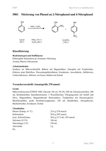 5001 Nitrierung von Phenol zu 2-Nitrophenol und 4 ... - kriemhild