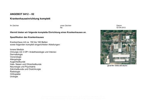 ANGEBOT 0412 – 02 Krankenhauseinrichtung ... - Partijdeler LTD