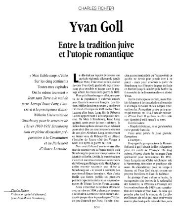 Yvan Goll - Revue des sciences sociales
