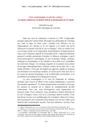 Charlotte Luyckx - Crise cosmologique et crise des valeurs ... - Klesis