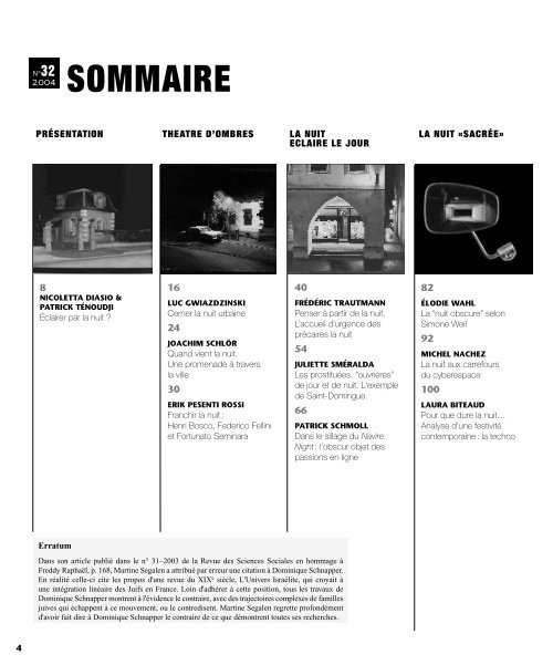 Nos - Revue des sciences sociales