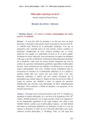 Klesis - Philosophie analytique du droit - RÃ©sumÃ© des articles