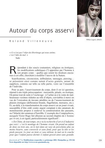 Autour du corps asservi - Quasimodo