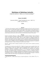 Stylistique et Statistique textuelle: - Texto