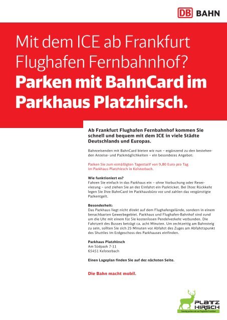 Mit dem ICE ab Frankfurt Flughafen Fernbahnhof? Parken mit ...