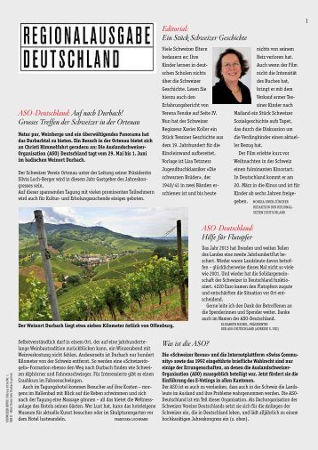 Regionalausgabe Deutschland 1/14 - Schweizer Revue