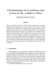 L'hermÃ©neutique de la souffrance dans le livre de Job : l ... - Ithaque