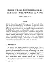 ExposÃ© critique de l'interprÃ©tation de M. Brisson sur le ... - Ithaque