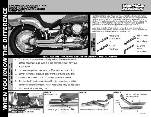 Yamaha xvs 650 auspuff cheap vance & hines