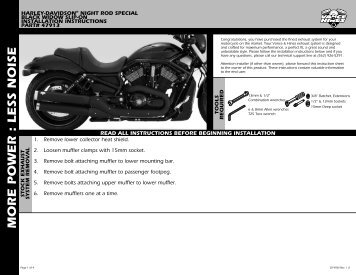 Instruction Sheet - Vance & Hines