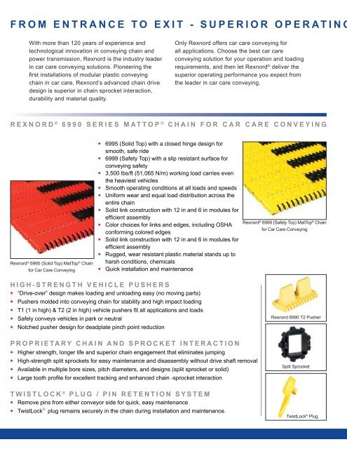 6990 Series MatTopÂ® Chains - Rexnord FlatTop Europe