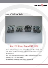 New 1873 Gripper Chains K325 - K450 - Rexnord FlatTop Europe