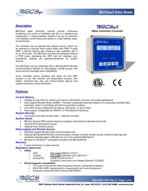 ENG-4261-DOC-C_BECSy.. - Endless Summer Aquatics, Inc