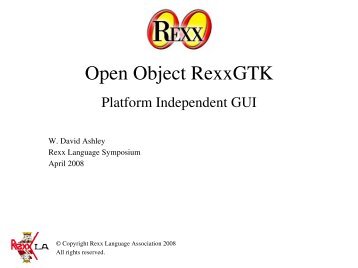 Open Object RexxGTK - The Rexx Language Association