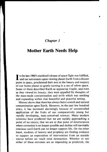 Chapter 1 -- Mother Earth Needs Help - Rex Research