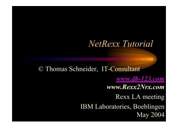 NetRexx Tutorial - The Rexx Language Association