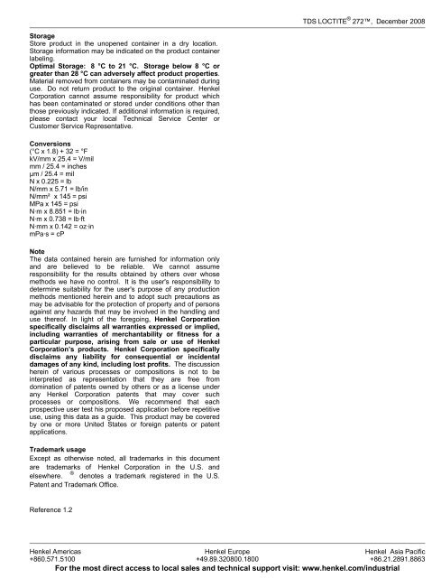 Technical data sheet Loctite Â® 272 - REYHER