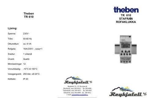 Theben TR610 eldri - Reykjafell