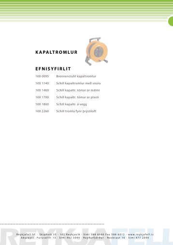 EFNISYFIRLIT KAPALTROMLUR - Reykjafell