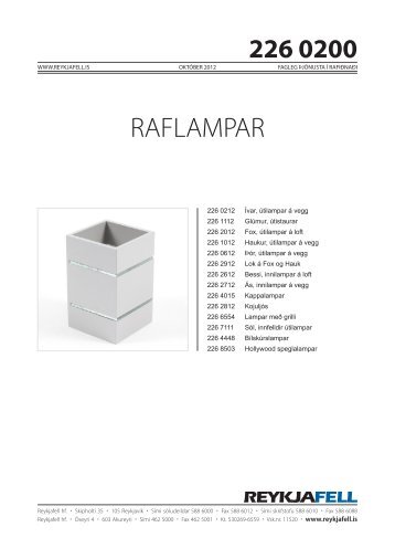 RAFLAMPAR - Reykjafell