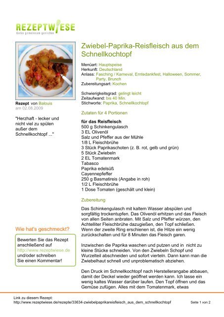 Druckversion (PDF) - Rezeptwiese