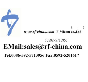 çµå­åå¨ä»¶ç³»å(ä¸­å½ï¼å¦é¨) EMail:sales@rf-china.com