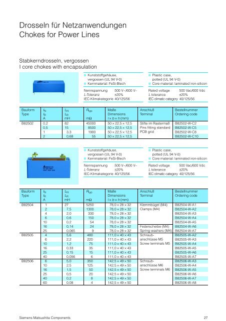 Short form catalog: EMC Components
