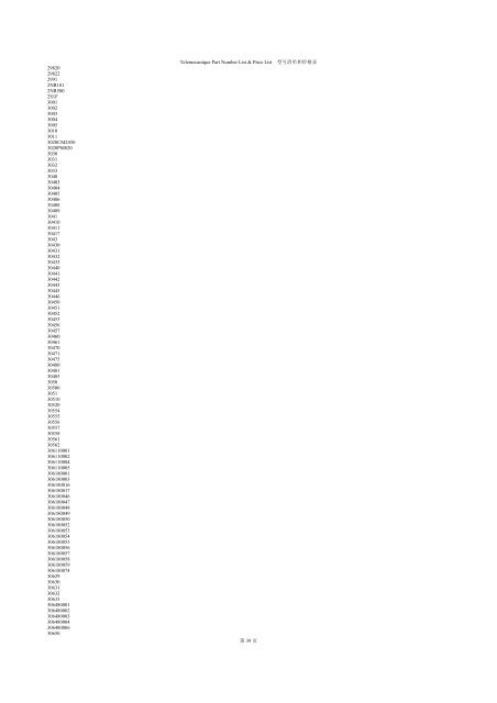 Telemecanique Part Number List & Price List åå·æ¸ååä»·æ ¼è¡¨ ...