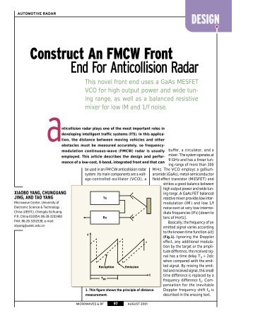 Construct An FMCW Front End For Anticollision Radar