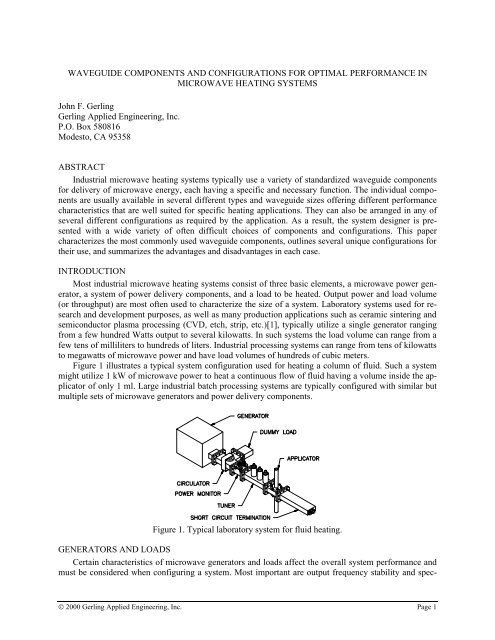 Waveguide Components and Configurations