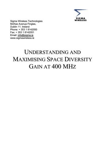 Horizontal Space Diversity vs Antenna Spacing