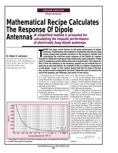 Mathematical Recipe Calculates The Response Of Dipole