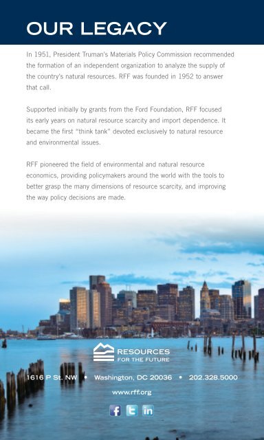 Download the RFF brochure - Resources for the Future