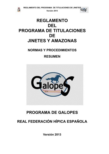 Galopes - Real FederaciÃ³n HÃ­pica EspaÃ±ola