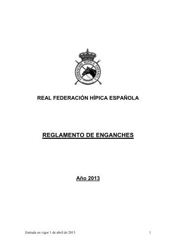 Reglamento Enganches - Real FederaciÃ³n HÃ­pica EspaÃ±ola
