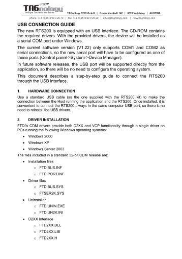 USB CONNECTION GUIDE - RFID Webshop