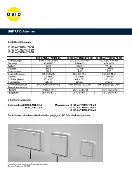 UHF RFID Antennen - RFID Webshop