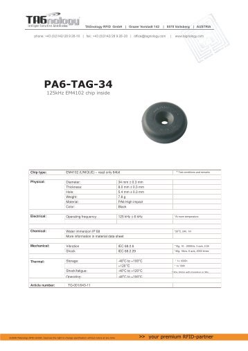 Datasheet_PA6-TAG-34 EM4102.cdt - RFID Webshop