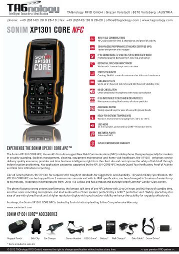 Sonim XP1301 CORE NFC_Tagnology_E - RFID Webshop