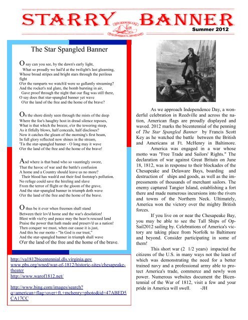 The Star Spangled Banner Reedville Fishermen S Museum