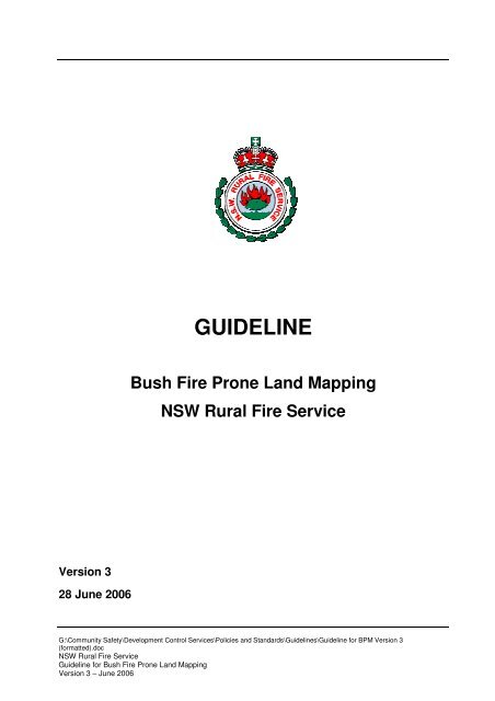 GUIDELINE - NSW Rural Fire Service