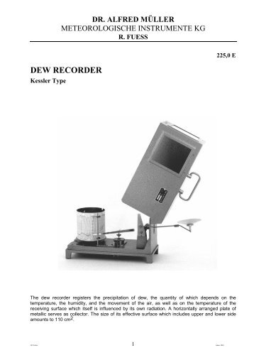 225-0E Dew Recorder - Meteorologische Instrumente KG