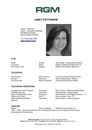 Janet Pettigrew CV - RGM Artist Group WA