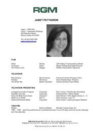 Janet Pettigrew CV - RGM Artist Group WA