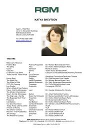 Katya Shevtsov CV - RGM Artist Group WA