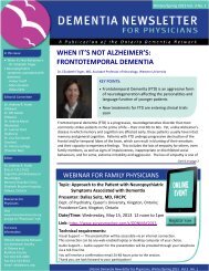 Champlain Dementia Network Physician Newsletter Spring 2013