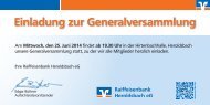 Einladung zur Generalversammlung