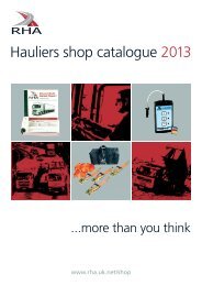 Hauliers shop catalogue 2013 - The Road Haulage Association