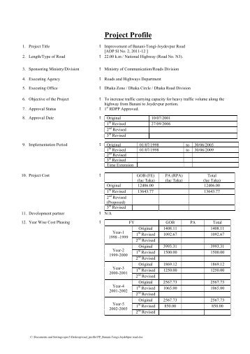 Improvement of Banani-Tongi-Joydevpur Road - Roads and ...